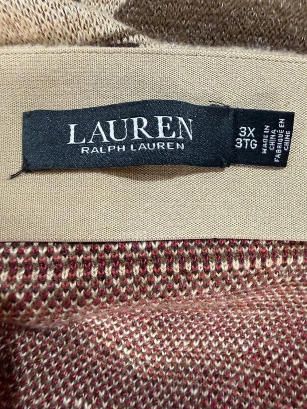 Lauren Ralph Black Label Womens Skirt 3X Aztec Southwestern Print Brown Red - Picture 6 of 12